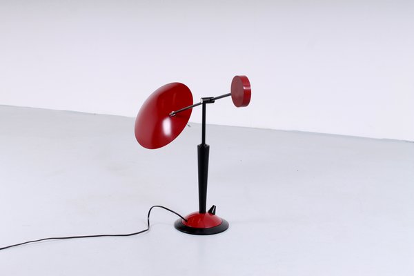 Postmodern Red and Black Adjustable Counterbalance Table Light from Herda, 1980s-XT-1359456