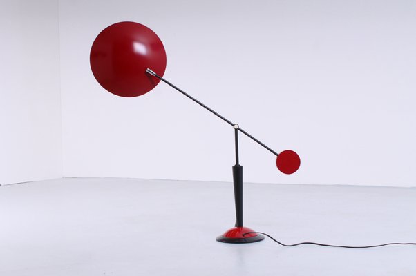 Postmodern Red and Black Adjustable Counterbalance Table Light from Herda, 1980s-XT-1359456