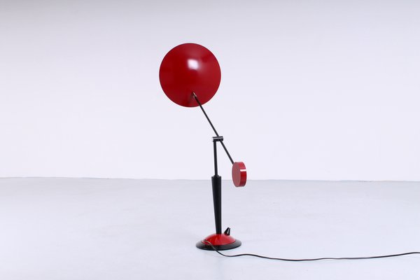 Postmodern Red and Black Adjustable Counterbalance Table Light from Herda, 1980s-XT-1359456