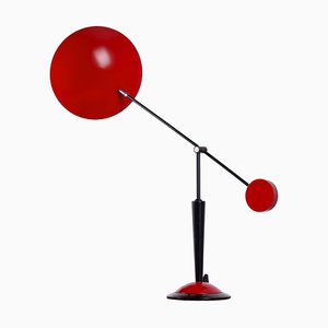 Postmodern Red and Black Adjustable Counterbalance Table Light from Herda, 1980s-XT-1359456