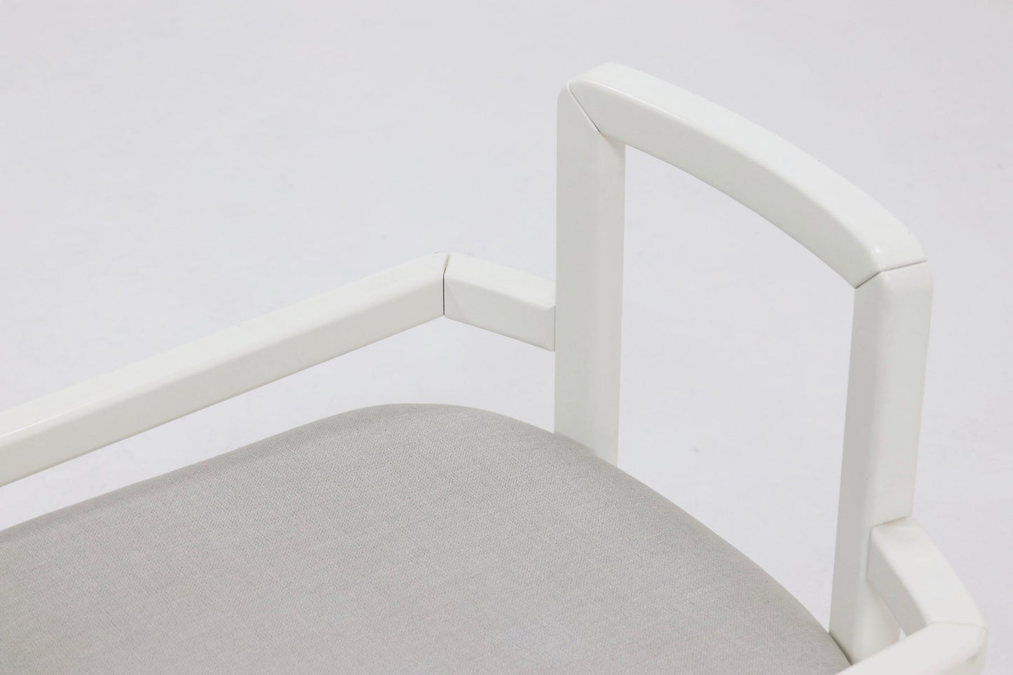 Postmodern Side Chair in White Lacquered Wood, 1980s