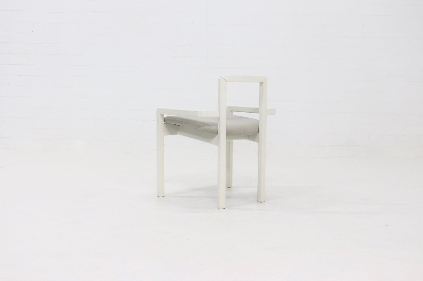 Postmodern Side Chair in White Lacquered Wood, 1980s