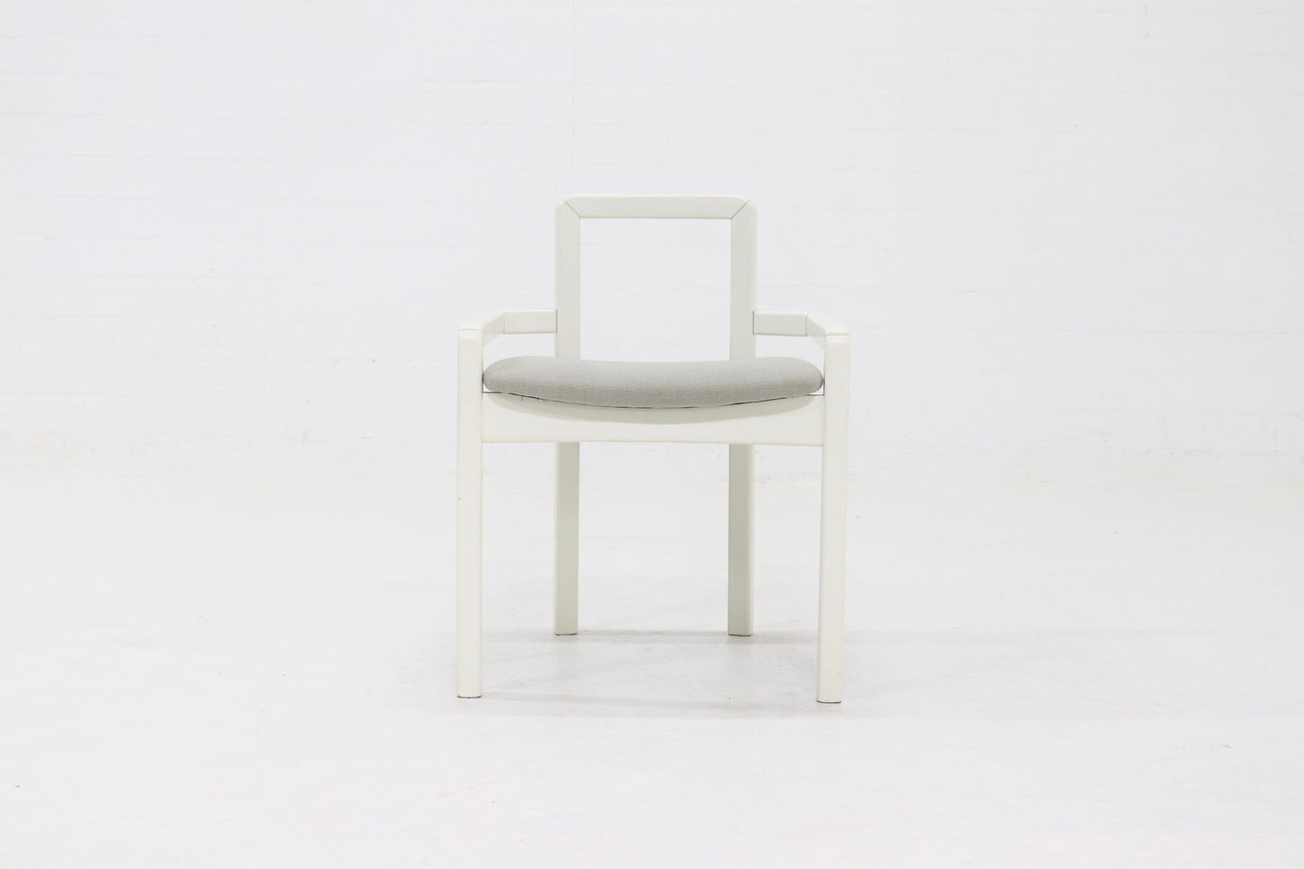 Postmodern Side Chair in White Lacquered Wood, 1980s