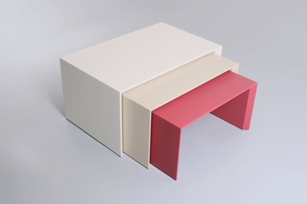 Postmodern Side Tables Model 514 attributed to Leolux, 1980s, Set of 3-XT-2042066