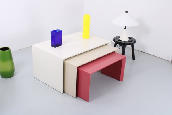 Postmodern Side Tables Model 514 attributed to Leolux, 1980s, Set of 3-XT-2042066