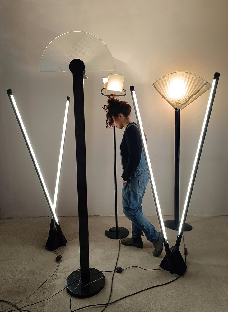 Postmodern Sistema Flu A Floor Lamp by Rodolfo Bonetto for Luci Italia