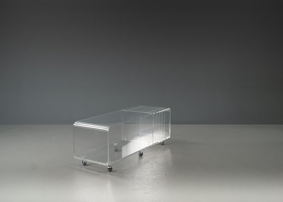 Postmodern Space Age Acrylic Glass Serving Bar Cart in the style of David Lange, 1960s-VLO-1703679