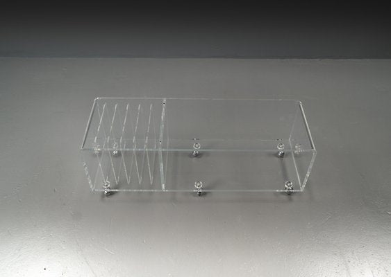 Postmodern Space Age Acrylic Glass Serving Bar Cart in the style of David Lange, 1960s-VLO-1703679