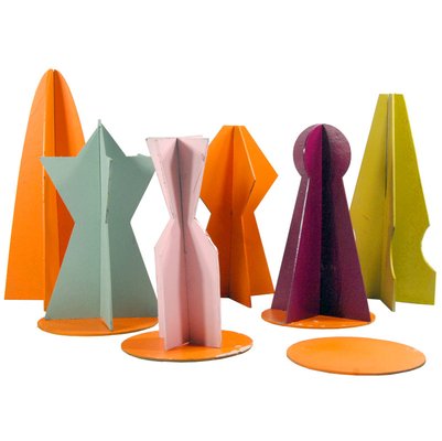 Postmodern Spatial Cardboard Forms, 1980s, Set of 10-GIW-1793662