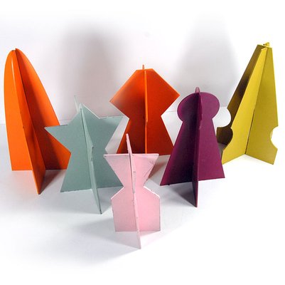 Postmodern Spatial Cardboard Forms, 1980s, Set of 10-GIW-1793662