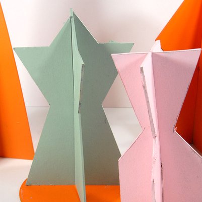 Postmodern Spatial Cardboard Forms, 1980s, Set of 10-GIW-1793662