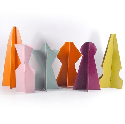 Postmodern Spatial Cardboard Forms, 1980s, Set of 10-GIW-1793662