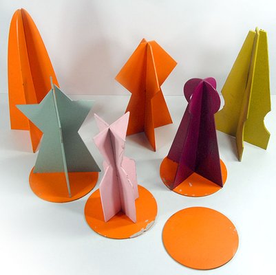 Postmodern Spatial Cardboard Forms, 1980s, Set of 10-GIW-1793662