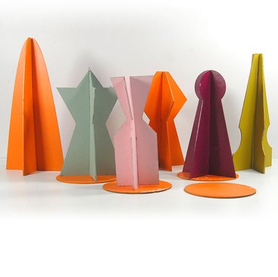 Postmodern Spatial Cardboard Forms, 1980s, Set of 10-GIW-1793662