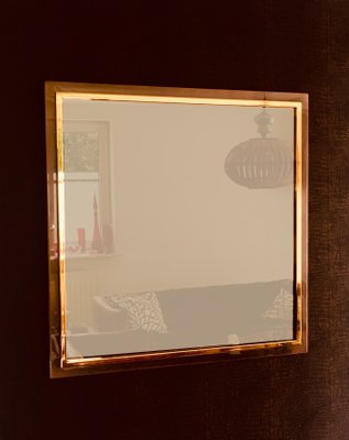 Postmodern Square Bronze Mirror from Belgo Chrom, Belgium, 1980s-RQV-999495