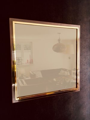 Postmodern Square Bronze Mirror from Belgo Chrom, Belgium, 1980s-RQV-999495