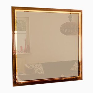 Postmodern Square Bronze Mirror from Belgo Chrom, Belgium, 1980s-RQV-999495