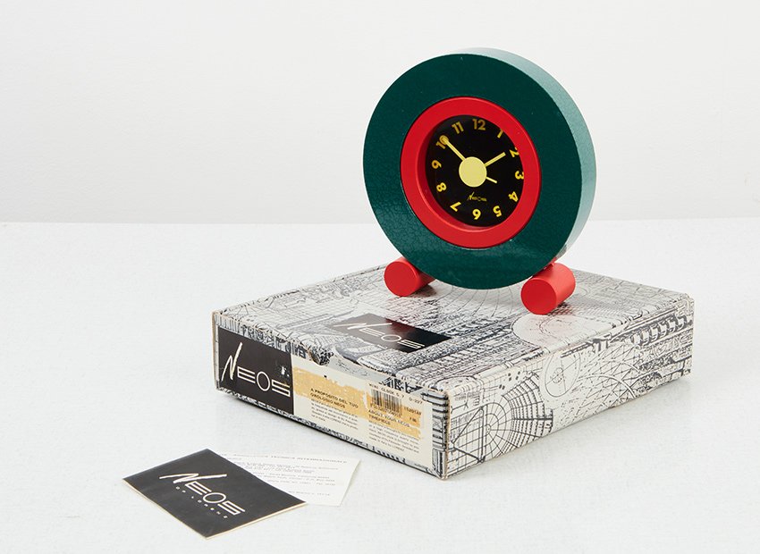 Postmodern Table Clock by George Sowden & Nathalie Du Pasquier for Neos of Lorenz, 1980s