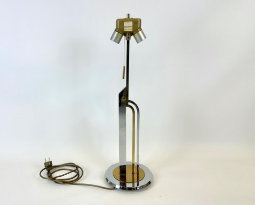 Postmodern Table Lamp in Brass & Chrome from Schröder & Co, 1990s-ZCY-2033165