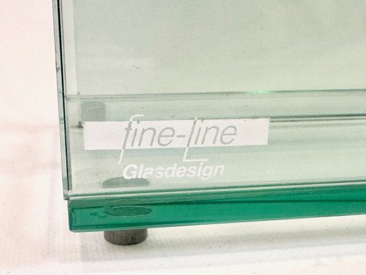 Postmodern Tempered Glass Magazine Rack from Fine-Line Glasdesign, 1980s-ZCY-2038021