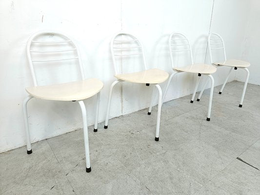 Postmodern Tripod Dining Chairs, 1980s, Set of 4-IRH-1811351