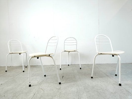 Postmodern Tripod Dining Chairs, 1980s, Set of 4-IRH-1811351