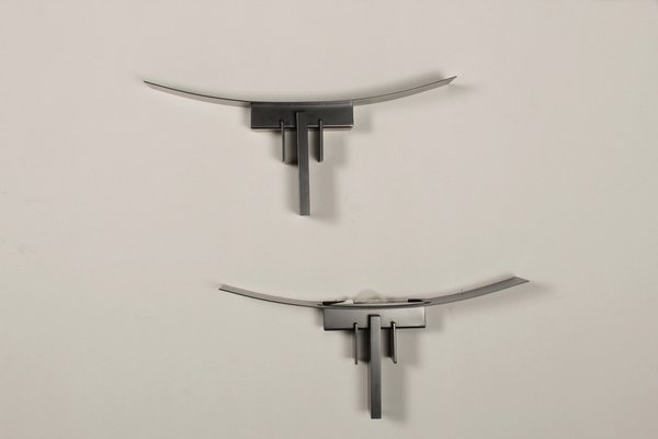 Postmodern Wall Lamps by Jean Michel Wilmotte for SCE, 1980s, Set of 2-DUM-1732254