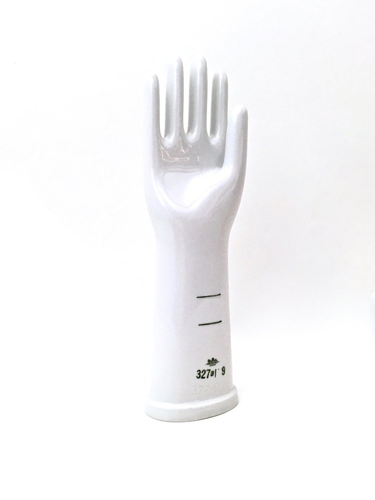 Postmodern White Glazed Porcelain Glove Mold from Rosenthal, 1970s