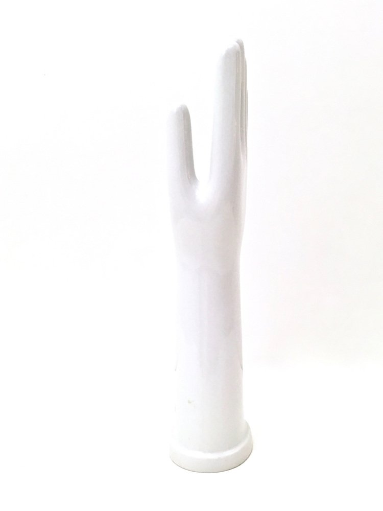 Postmodern White Glazed Porcelain Glove Mold from Rosenthal, 1970s