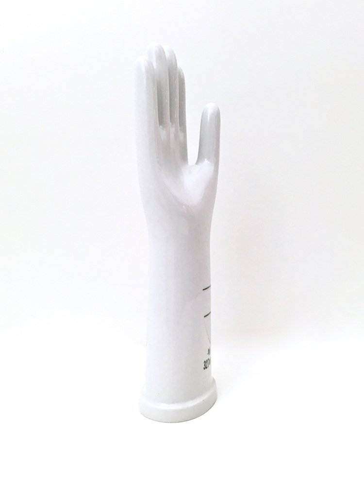 Postmodern White Glazed Porcelain Glove Mold from Rosenthal, 1970s