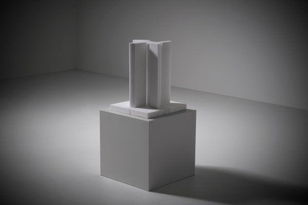 Postmodern White Marble Sculpture by Jean-Claude Reussner, France 1980s, 1920s-CO-1759977