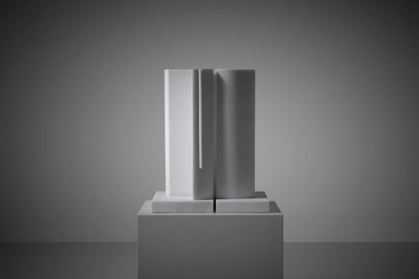 Postmodern White Marble Sculpture by Jean-Claude Reussner, France 1980s, 1920s-CO-1759977