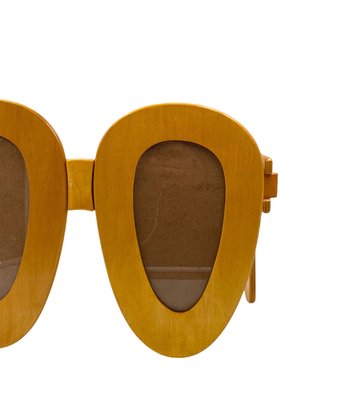 Postmodern Wooden Glasses Shaped Double Photo Frame, Italy, 1980s-TXN-2033923