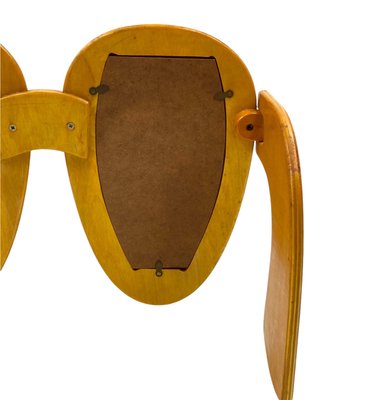 Postmodern Wooden Glasses Shaped Double Photo Frame, Italy, 1980s-TXN-2033923