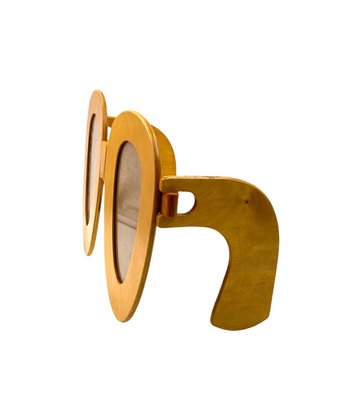 Postmodern Wooden Glasses Shaped Double Photo Frame, Italy, 1980s-TXN-2033923