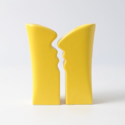 Postmodern Yellow Ceramic Candle Holders from ASA, 1980s, Set of 2-IXK-1818006