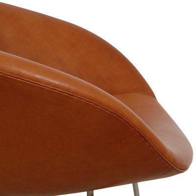 Pot Chair in Cognav Leather by Arne Jacobsen, 1980s-MTD-1769497