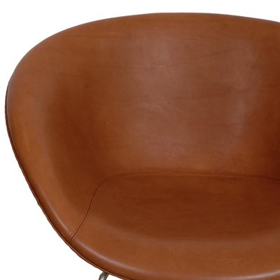 Pot Chair in Cognav Leather by Arne Jacobsen, 1980s-MTD-1769497