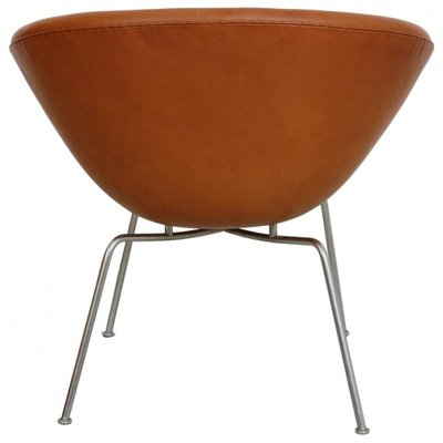 Pot Chair in Cognav Leather by Arne Jacobsen, 1980s-MTD-1769497