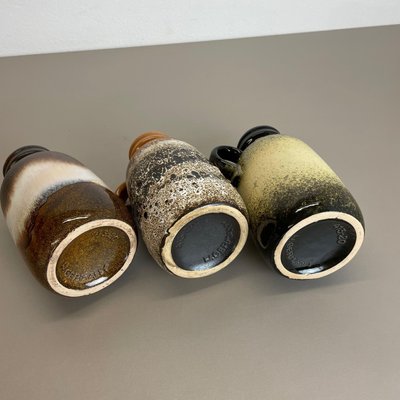 Pottery Fat Lava 413-20 Vases from Scheurich, 1970s, Germany, Set of 3-QZ-1151873