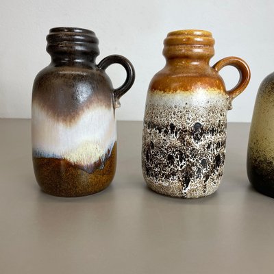 Pottery Fat Lava 413-20 Vases from Scheurich, 1970s, Germany, Set of 3-QZ-1151873