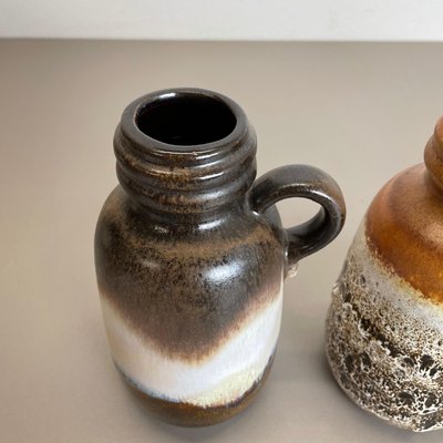 Pottery Fat Lava 413-20 Vases from Scheurich, 1970s, Germany, Set of 3-QZ-1151873