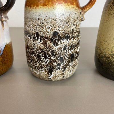 Pottery Fat Lava 413-20 Vases from Scheurich, 1970s, Germany, Set of 3-QZ-1151873