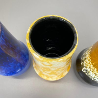 Pottery Fat Lava Supercolor Vases from Scheurich, Germany, 1970s, Set of 3-QZ-1298041