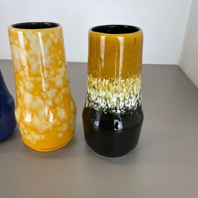 Pottery Fat Lava Supercolor Vases from Scheurich, Germany, 1970s, Set of 3-QZ-1298041