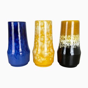 Pottery Fat Lava Supercolor Vases from Scheurich, Germany, 1970s, Set of 3-QZ-1298041