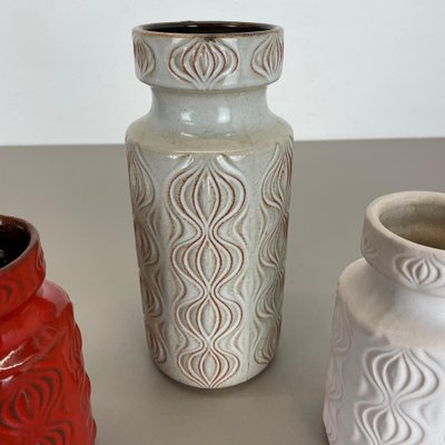 Pottery Fat Lava Vases from Scheurich, Germany, 1970s, Set of 3-QZ-1052889