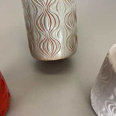 Pottery Fat Lava Vases from Scheurich, Germany, 1970s, Set of 3-QZ-1052889