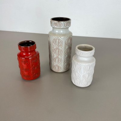 Pottery Fat Lava Vases from Scheurich, Germany, 1970s, Set of 3-QZ-1052889