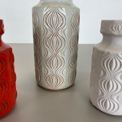 Pottery Fat Lava Vases from Scheurich, Germany, 1970s, Set of 3-QZ-1052889